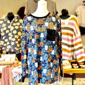 Halloween Shirt with Sequin Pocket- NWT